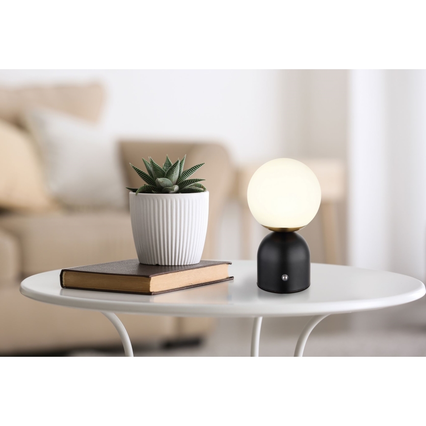 Globo - LED Hämardatav puutetundlik laualamp LED/2,5W/3,7V 2700/4000/65000K 1800 mAh USB must