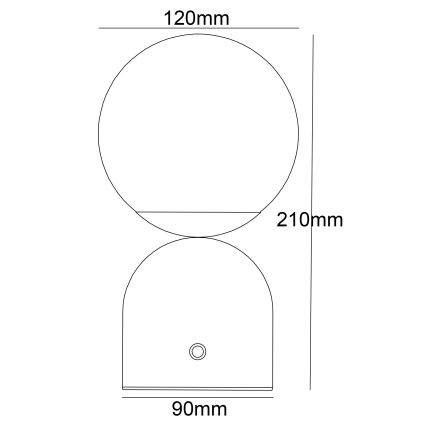 Globo - LED Hämardatav puutetundlik laualamp LED/2,5W/3,7V 2700/4000/65000K 1800 mAh USB must