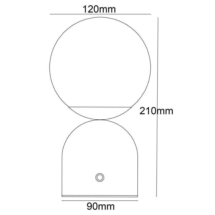 Globo - LED Hämardatav puutetundlik laualamp LED/2,5W/3,7V 2700/4000/65000K 1800 mAh USB must