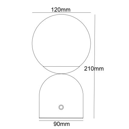 Globo - LED Hämardatav puutetundlik laualamp LED/2,5W/3,7V 2700/4000/6500K 1800 mAh USB valge