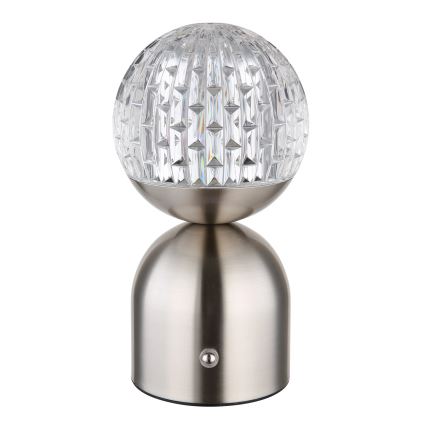 Globo - LED Hämardatav puutetundlik laualamp LED/2,5W/3,7V 2700/4000/6500K 1800 mAh USB matt kroom