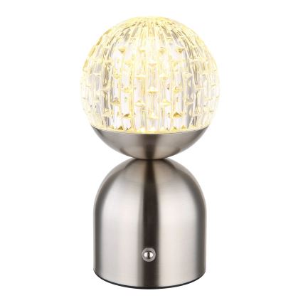 Globo - LED Hämardatav puutetundlik laualamp LED/2,5W/3,7V 2700/4000/6500K 1800 mAh USB matt kroom