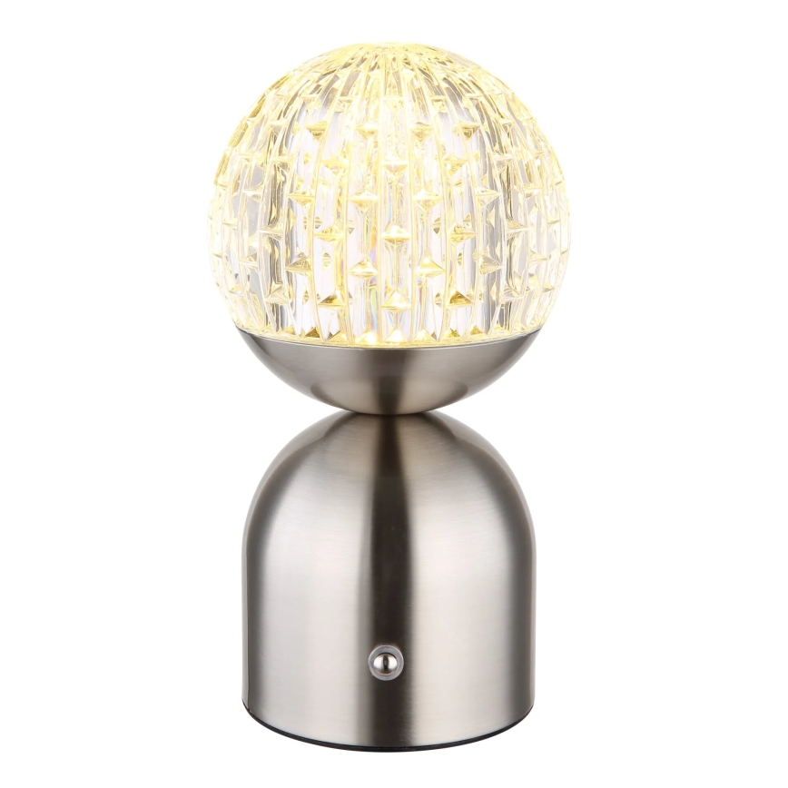 Globo - LED Hämardatav puutetundlik laualamp LED/2,5W/3,7V 2700/4000/6500K 1800 mAh USB matt kroom