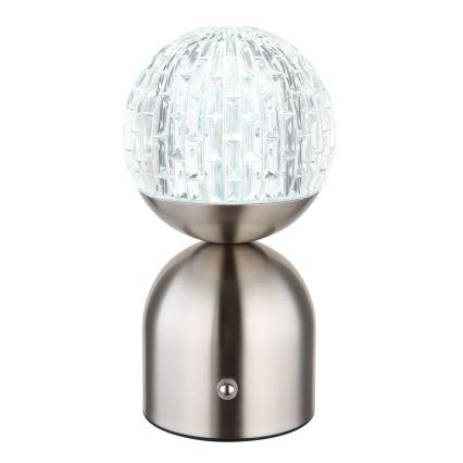 Globo - LED Hämardatav puutetundlik laualamp LED/2,5W/3,7V 2700/4000/6500K 1800 mAh USB matt kroom