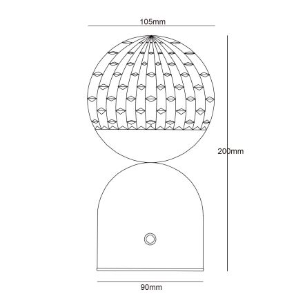 Globo - LED Hämardatav puutetundlik laualamp LED/2W/5V 2700/4000/6500K 1800 mAh must