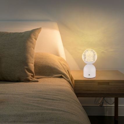 Globo - LED Hämardatav puutetundlik laualamp LED/2W/5V 2700/4000/65000K 1800 mAh valge