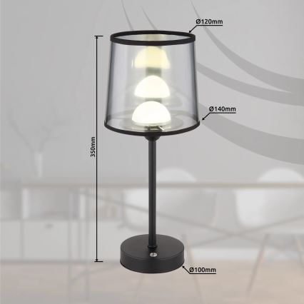 Globo - LED Hämardatav laetav puutetundlik laualamp LED/2,5W/3,7V 2700/4000/6500K 1800 mAh must
