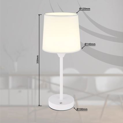 Globo - LED Hämardatav laetav puutetundlik laualamp LED/2,5W/3,7V 2700/4000/6500K 1800 mAh valge