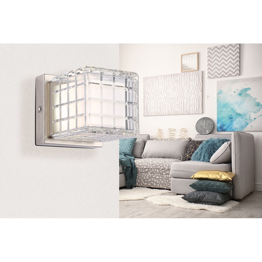 Globo - LED Hämardatav puutetundlik laualamp LED/2,5W/3,7V 2700K/4000K/6500K 1800mAh USB matt kroom