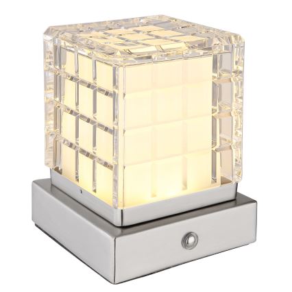 Globo - LED Hämardatav puutetundlik laualamp LED/2,5W/3,7V 2700K/4000K/6500K 1800mAh USB matt kroom