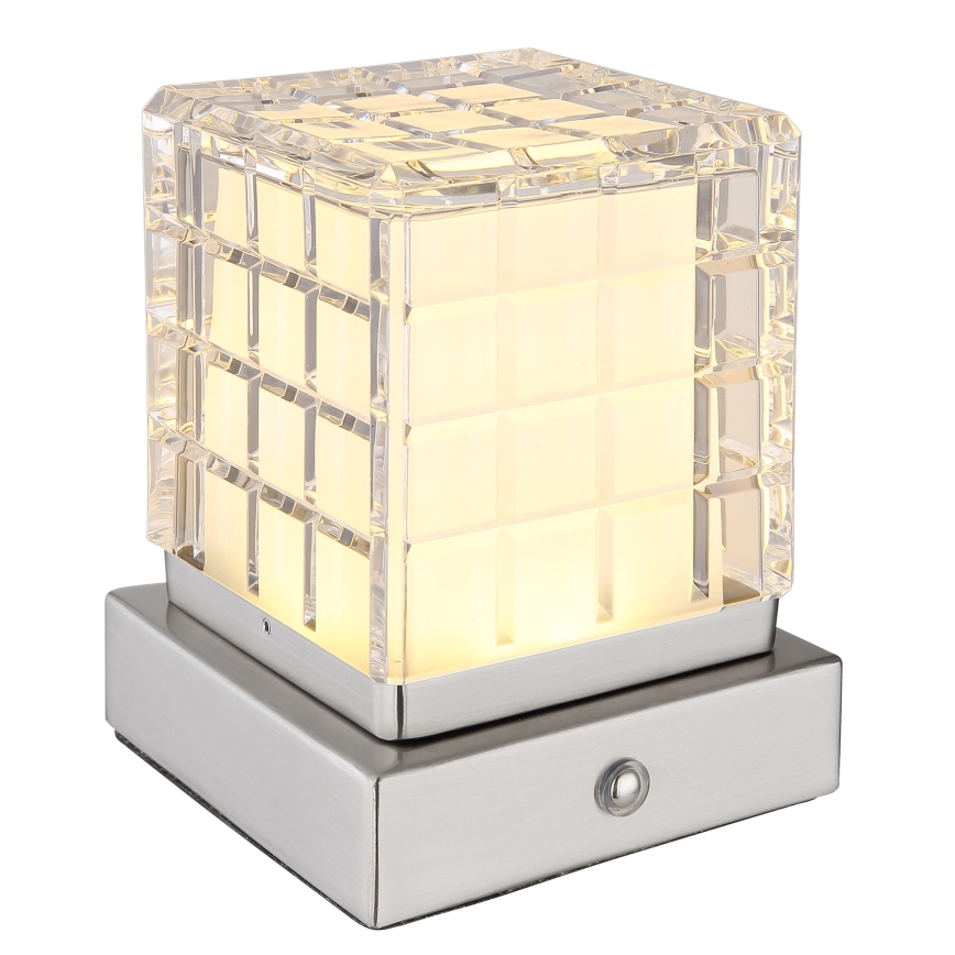 Globo - LED Hämardatav puutetundlik laualamp LED/2,5W/3,7V 2700K/4000K/6500K 1800mAh USB matt kroom