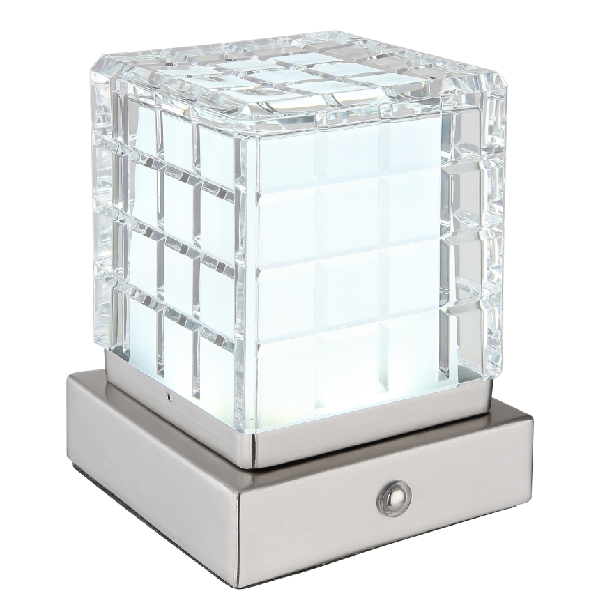Globo - LED Hämardatav puutetundlik laualamp LED/2,5W/3,7V 2700K/4000K/6500K 1800mAh USB matt kroom