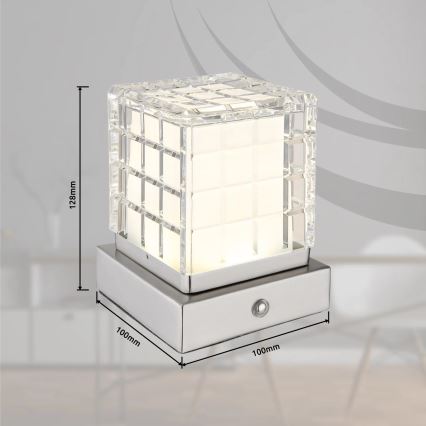 Globo - LED Hämardatav puutetundlik laualamp LED/2,5W/3,7V 2700K/4000K/6500K 1800mAh USB matt kroom