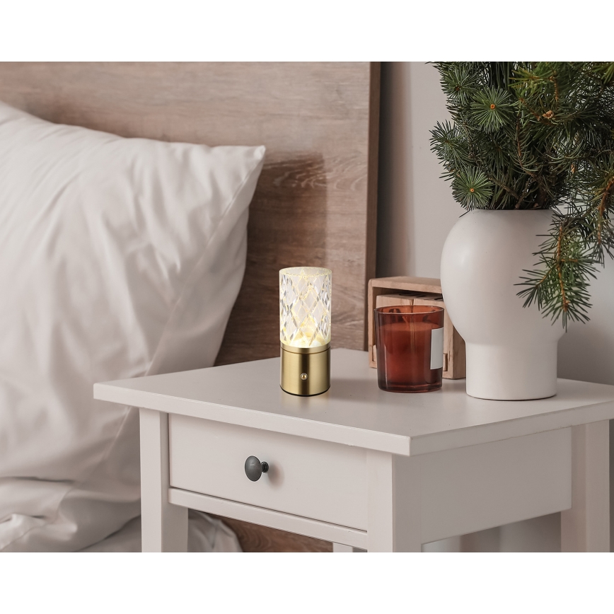 Globo - LED Hämardatav puutetundlik laualamp LED/2,5W/3,7V 2700K/4000K/6500K 1800mAh USB kuldne