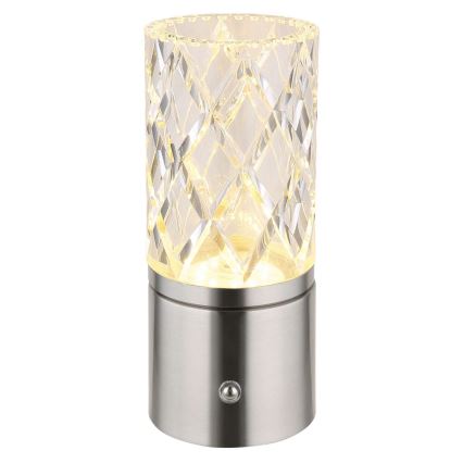 Globo - LED Hämardatav puutetundlik laualamp LED/2,5W/3,7V 2700K/4000K/6500K 1800mAh USB matt kroom