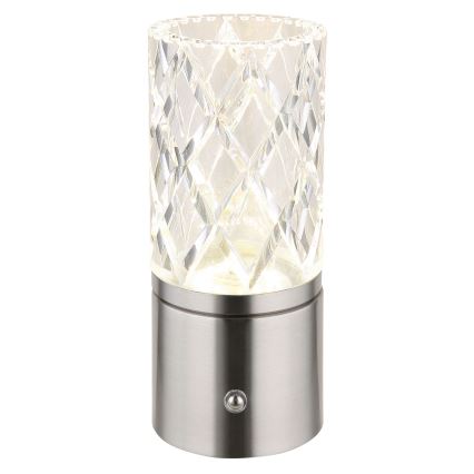 Globo - LED Hämardatav puutetundlik laualamp LED/2,5W/3,7V 2700K/4000K/6500K 1800mAh USB matt kroom