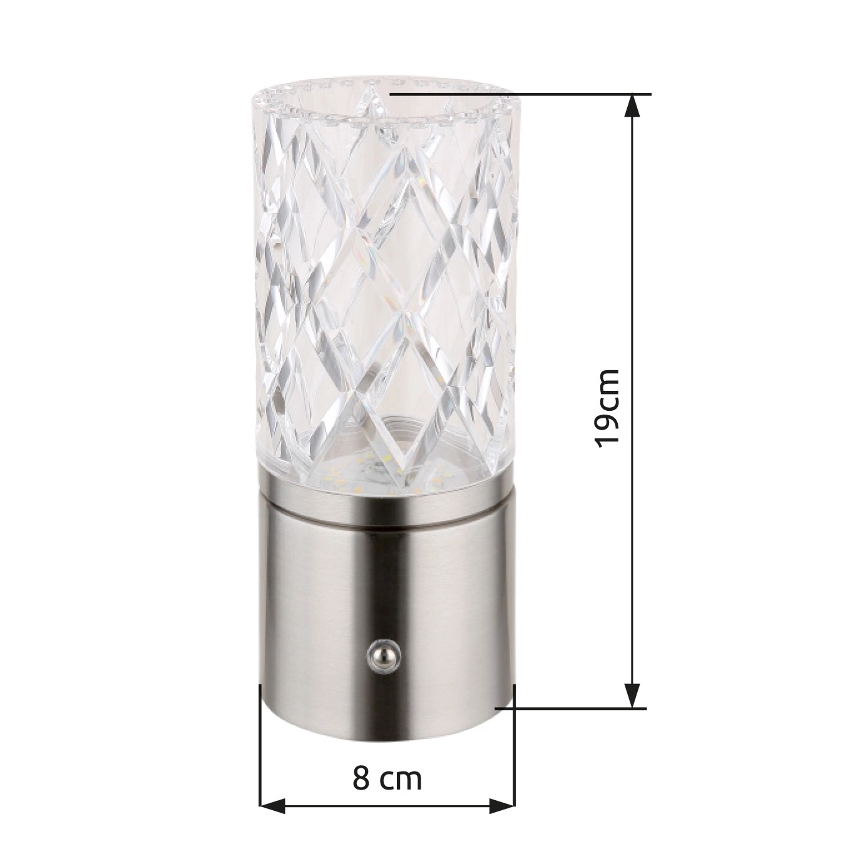 Globo - LED Hämardatav puutetundlik laualamp LED/2,5W/3,7V 2700K/4000K/6500K 1800mAh USB matt kroom