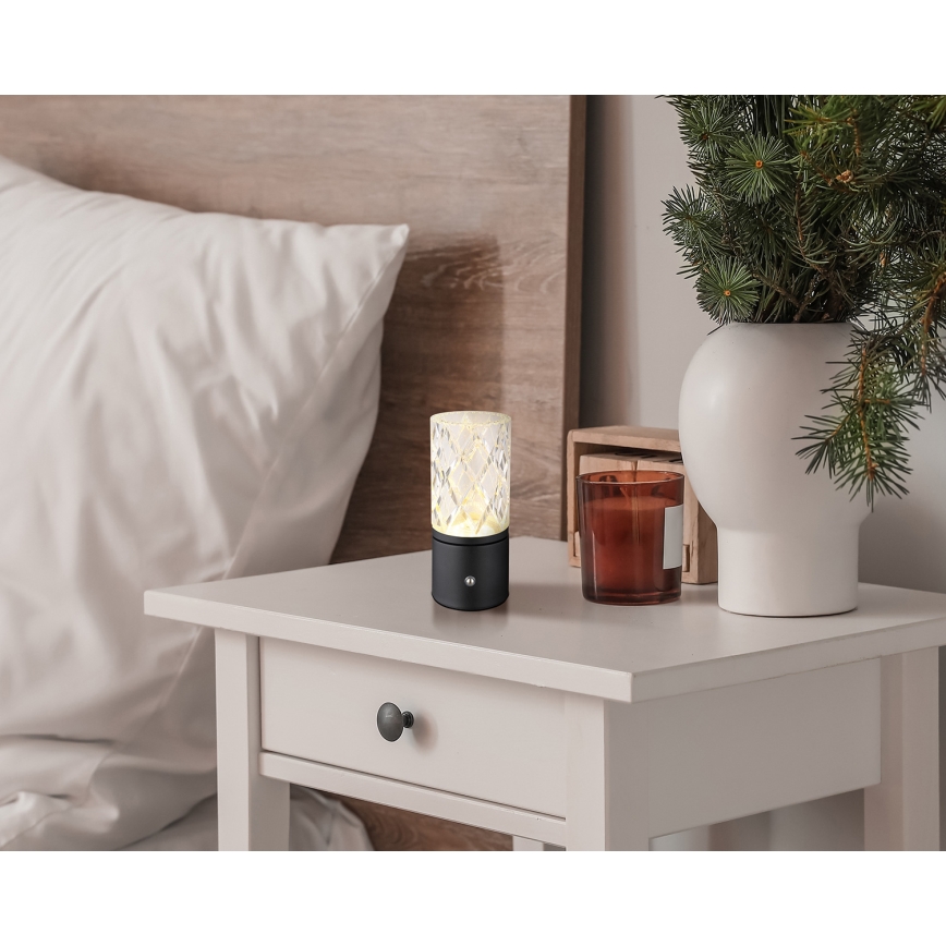 Globo - LED Hämardatav puutetundlik laualamp LED/2,5W/3,7V 2700K/4000K/6500K 1800mAh USB must