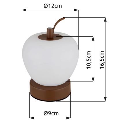 Globo - LED Hämardatav puutetundlik laualamp LED/2W/3,7V 2700K/4000K/6500K 1200 mAh USB pruun
