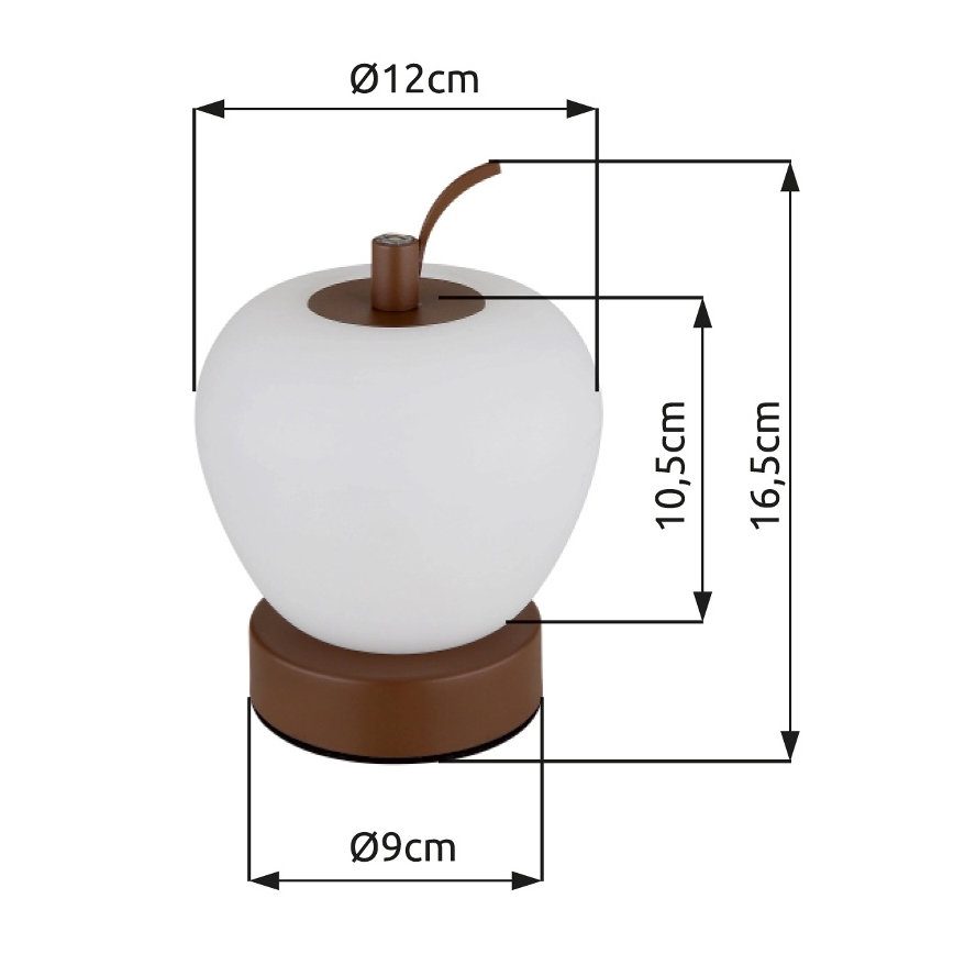 Globo - LED Hämardatav puutetundlik laualamp LED/2W/3,7V 2700K/4000K/6500K 1200 mAh USB pruun