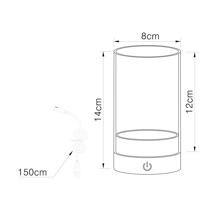Globo - LED Väli Hämardatav laetav puutetundlik laualamp LED/2W/3,7V 2700/4000/6500K 1200mAh IP44 beež
