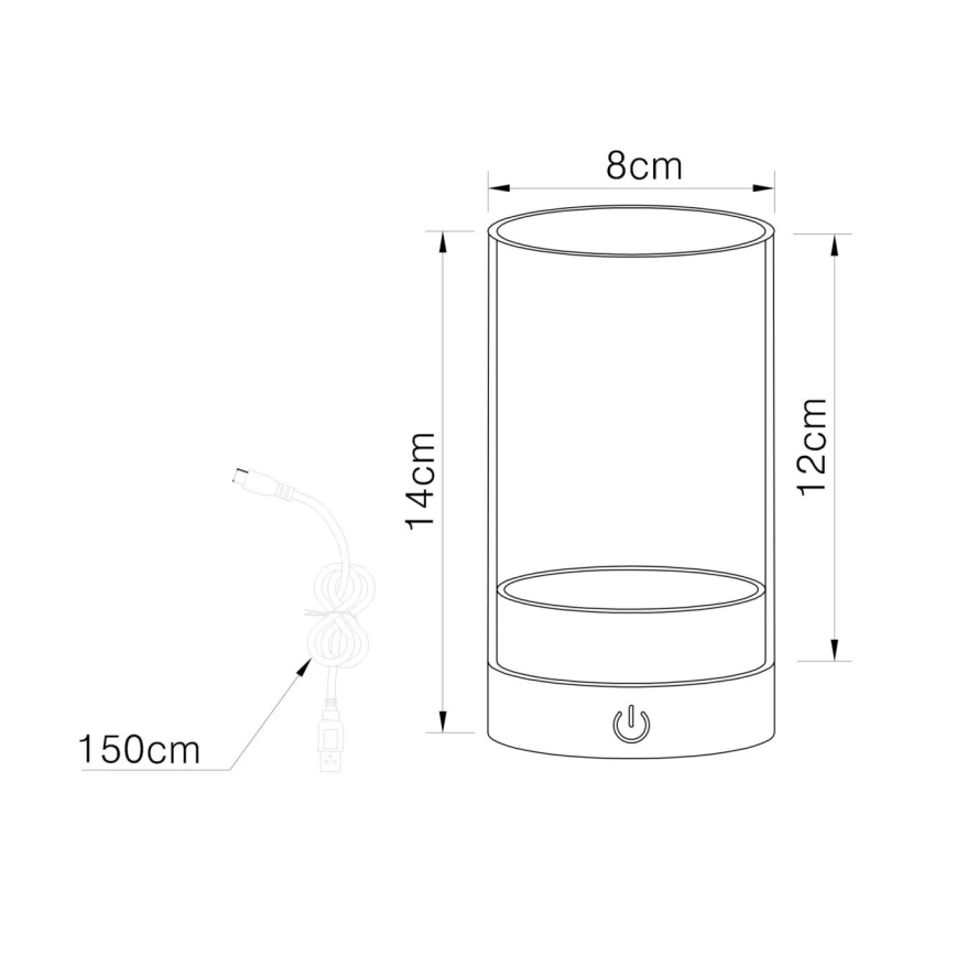 Globo - LED Väli Hämardatav laetav puutetundlik laualamp LED/2W/3,7V 2700/4000/6500K 1200mAh IP44 pruun