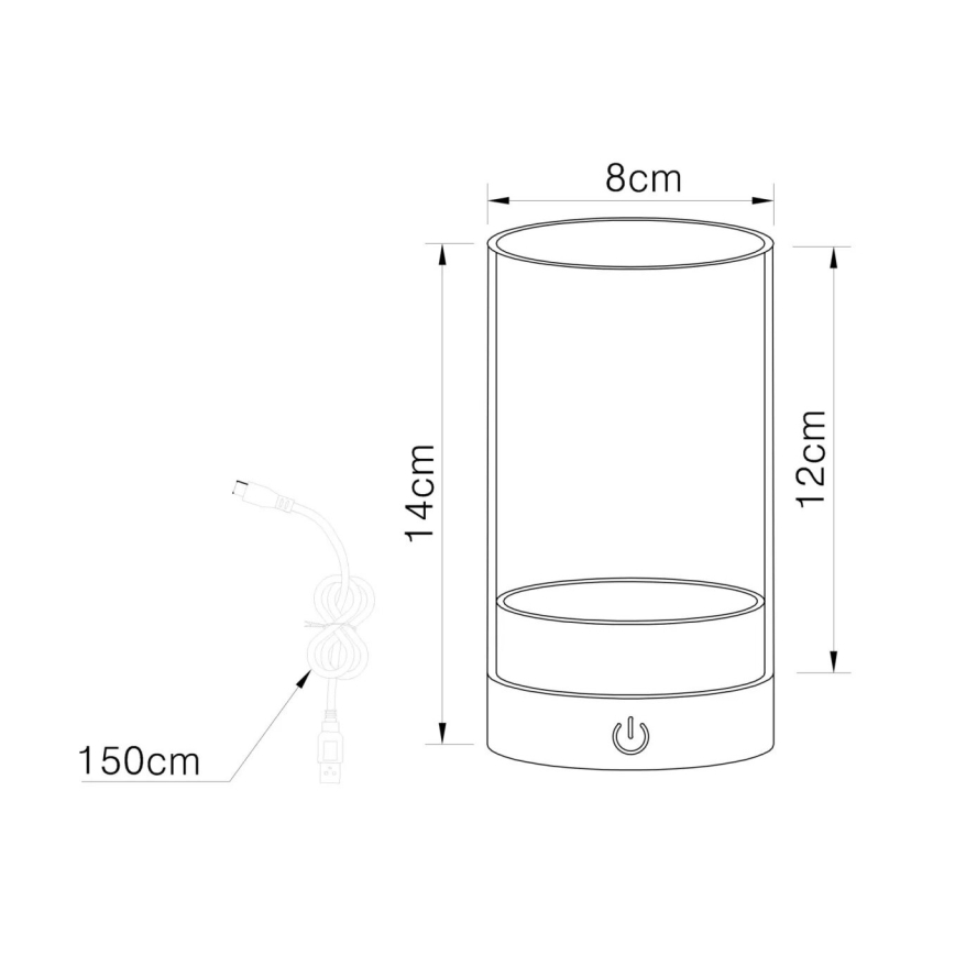 Globo - LED Väli Hämardatav laetav puutetundlik laualamp LED/2W/3,7V 2700/4000/6500K 1200mAh IP44 hall