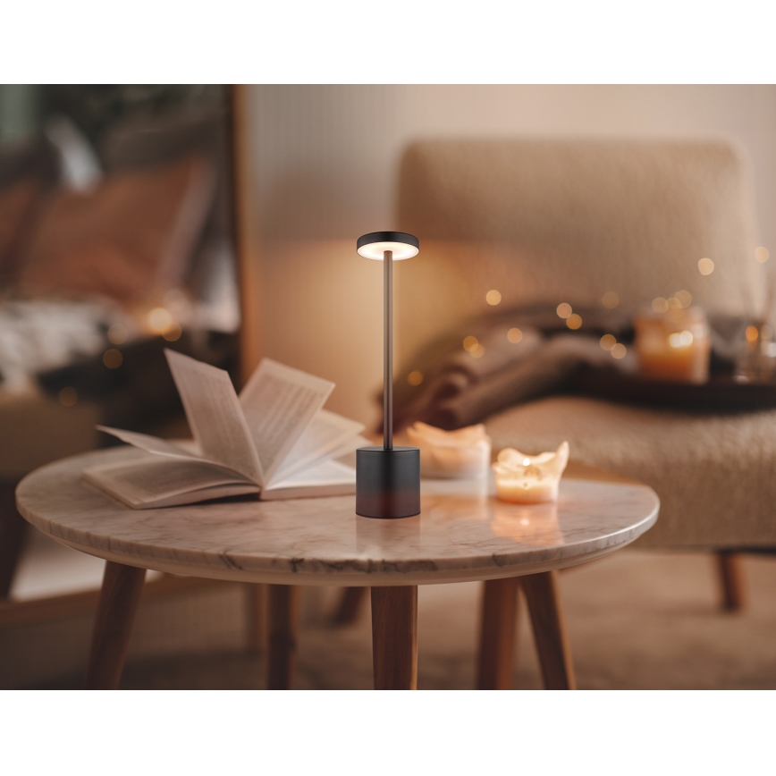 Globo - LED Hämardatav puutetundlik laualamp LED/1,2W/3,7V 2000K/3500K/7000K 1200 mAh USB must