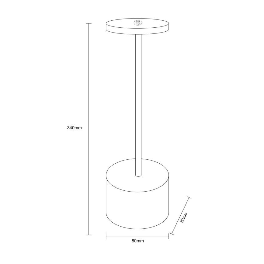 Globo - LED Hämardatav puutetundlik laualamp LED/1,2W/3,7V 2000K/3500K/7000K 1200 mAh USB matt kroom