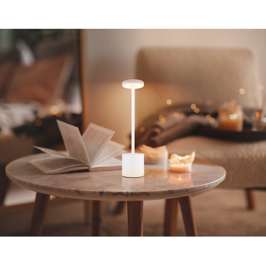 Globo - LED Hämardatav puutetundlik laualamp LED/1,2W/3,7V 2000K/3500K/7000K 1200 mAh USB valge