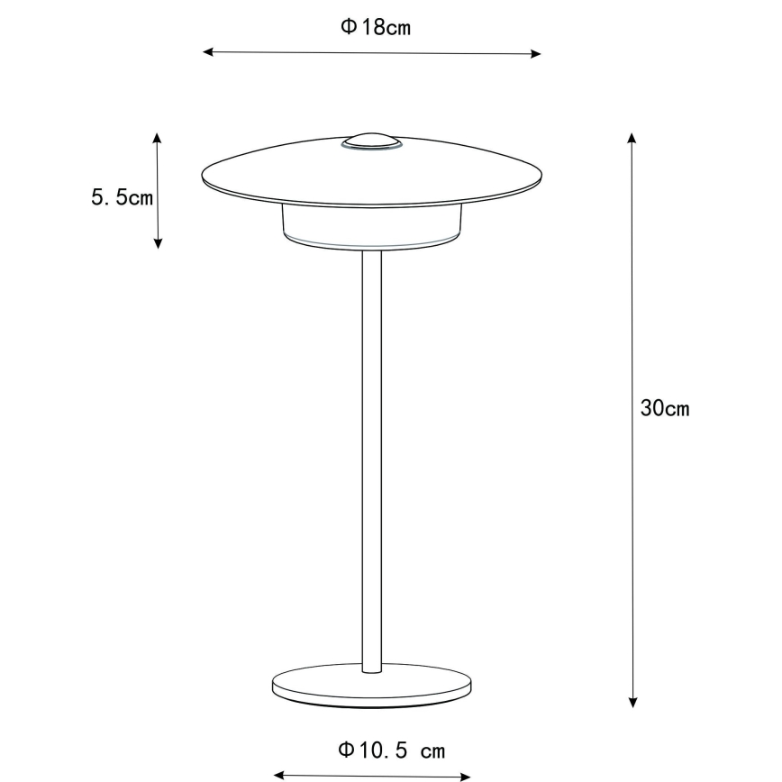 Globo - LED Väli laetav puutetundlik laualamp LED/3W/3,7V 1800/2700/3000K IP44 1800 mAh valge