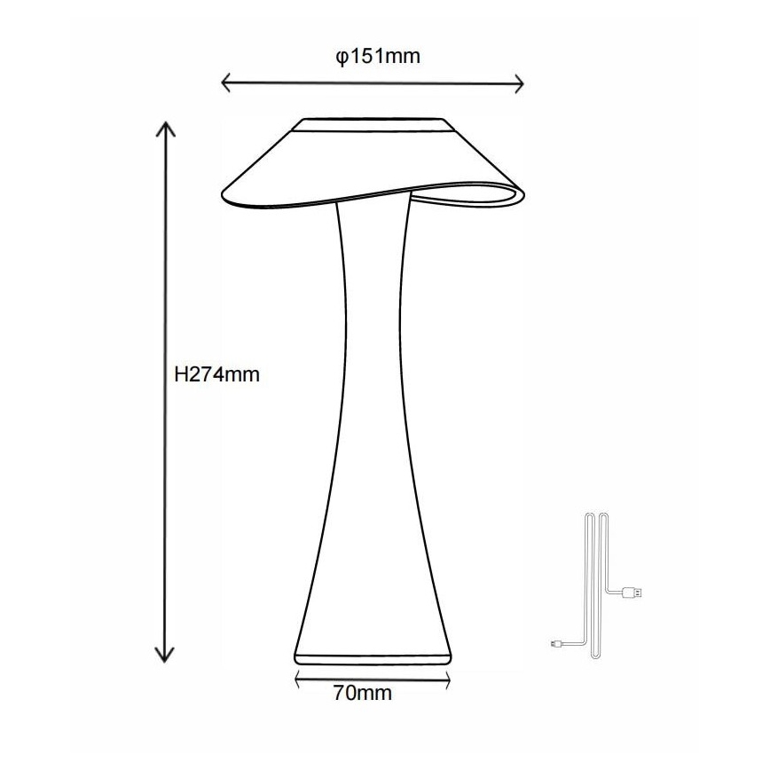 Globo - LED Hämardatav laetav laualamp LED/2,5W/3,7V 1200mAh 2700K/4500K/6500K valge