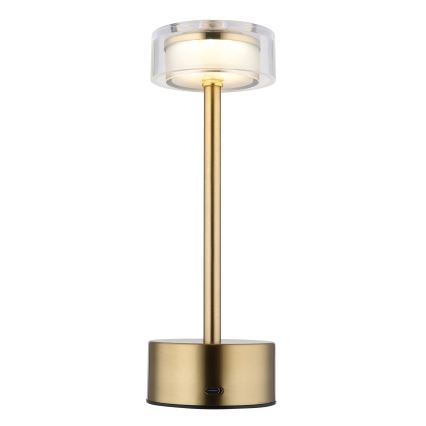 Globo - LED Hämardatav laetav puutetundlik laualamp LED/2,5W/3,7V 2700/4000/6500K 1800mAh messing