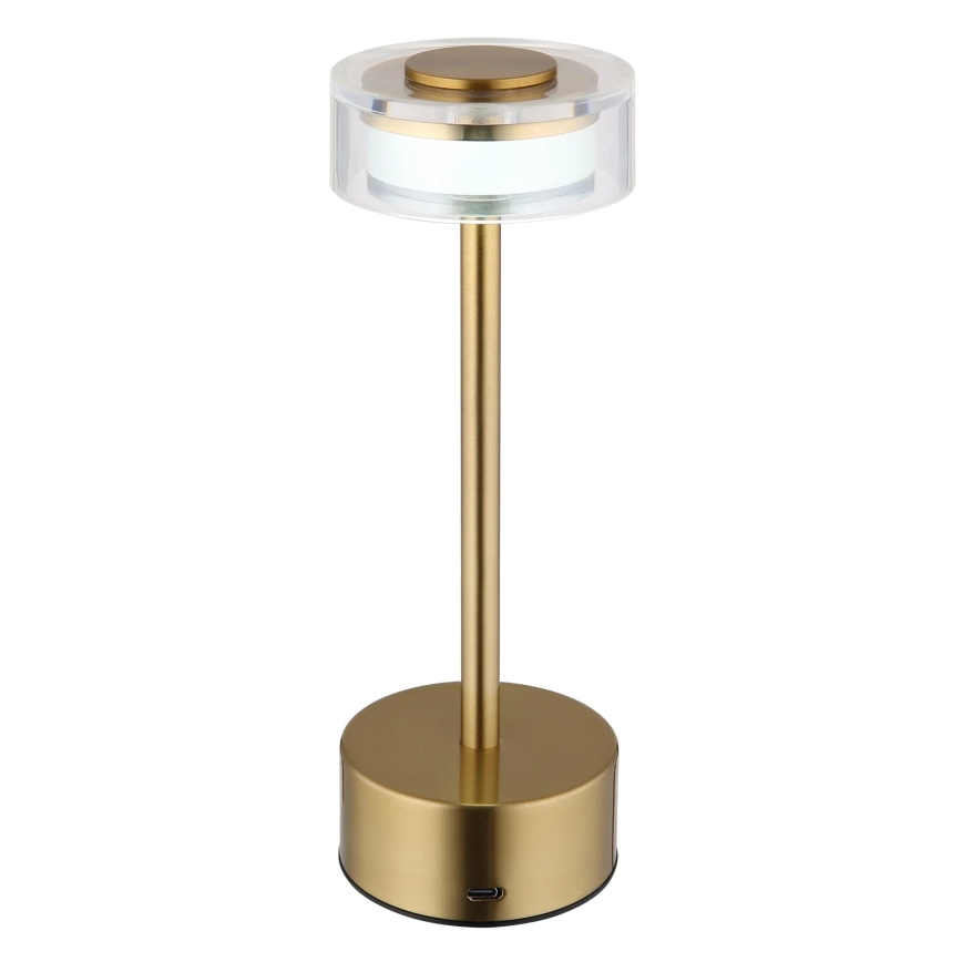 Globo - LED Hämardatav laetav puutetundlik laualamp LED/2,5W/3,7V 2700/4000/6500K 1800mAh messing