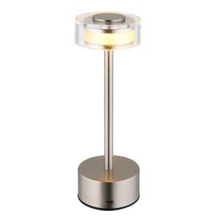 Globo - LED Hämardatav laetav puutetundlik laualamp LED/2,5W/3,7V 2700/4000/6500K 1800mAh matt kroom