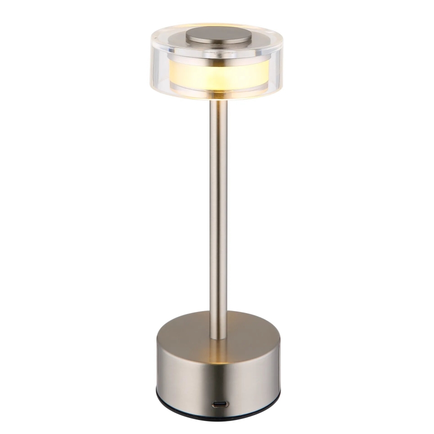 Globo - LED Hämardatav laetav puutetundlik laualamp LED/2,5W/3,7V 2700/4000/6500K 1800mAh matt kroom