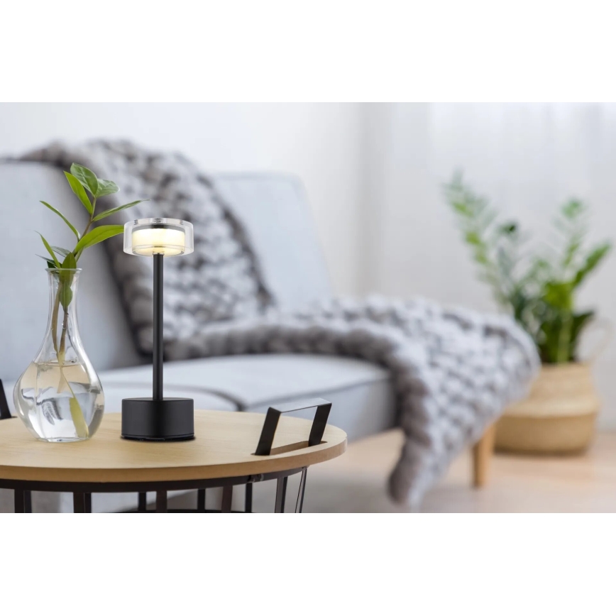 Globo - LED Hämardatav laetav puutetundlik laualamp LED/2,5W/3,7V 2700/4000/6500K 1800mAh must