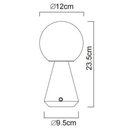Globo - LED Hämardatav puutetundlik väli laualamp LED/1,5W/5V 3000/4500/6500K 1800 mAh IP41 valge