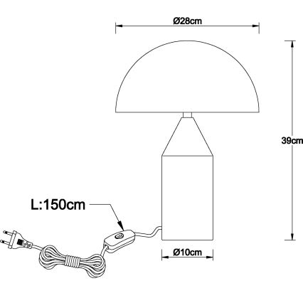 Globo - Laualamp 2xE27/40W/230V mattkroom