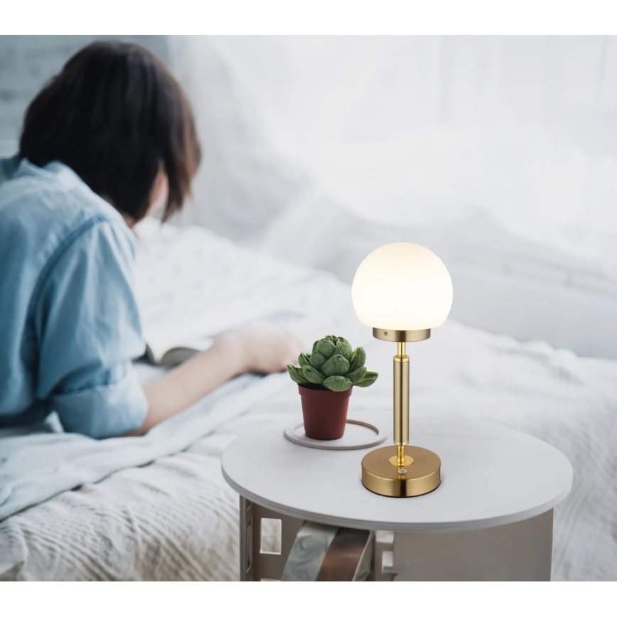 Globo - LED Hämardatav laetav puutetundlik laualamp LED/2,5W/5V 1800mAh 2700/4000/6500K messing