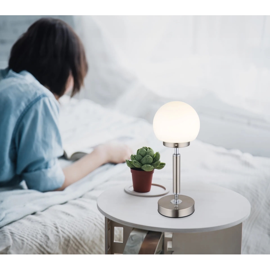 Globo - LED Hämardatav laetav puutetundlik laualamp LED/2,5W/5V 1800mAh 2700/4000/6500K matt kroom