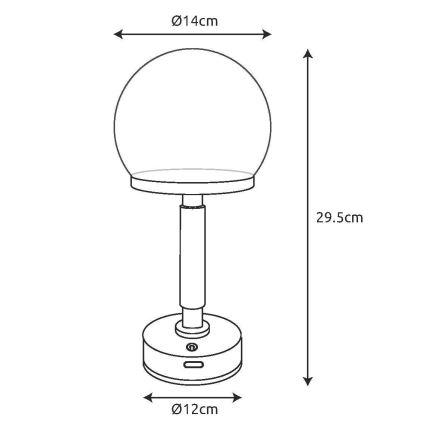 Globo - LED Hämardatav laetav puutetundlik laualamp LED/2,5W/5V 1800mAh 2800K roheline