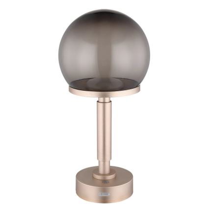 Globo - LED Hämardatav laetav puutetundlik laualamp LED/2,5W/5V 1800mAh 2700/4000/6500K Roosa kuldne