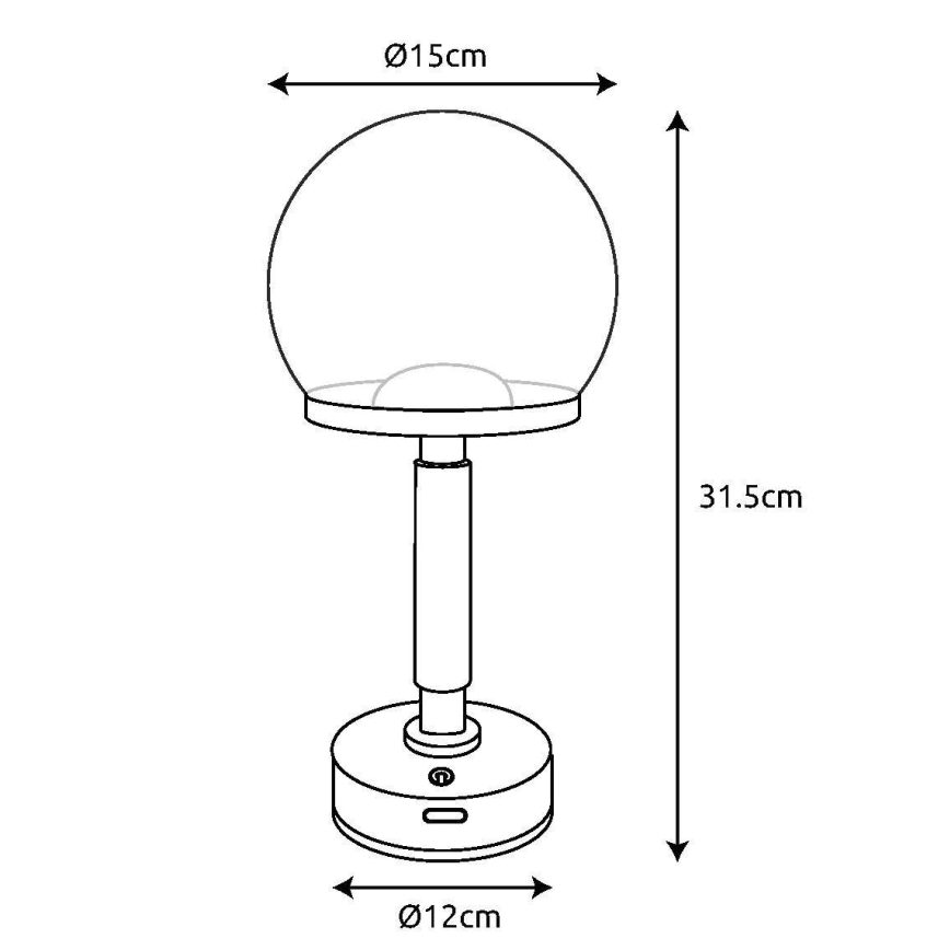 Globo - LED Hämardatav laetav puutetundlik laualamp LED/2,5W/5V 1800mAh 2700/4000/6500K Roosa kuldne