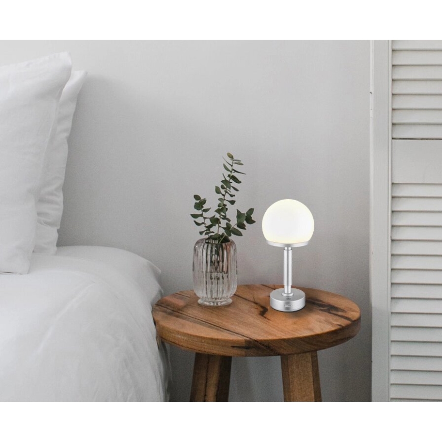 Globo - LED Hämardatav laetav puutetundlik laualamp LED/2,5W/5V 1800mAh 2800K hõbedane