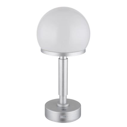 Globo - LED Hämardatav laetav puutetundlik laualamp LED/2,5W/5V 1800mAh 2800K hõbedane