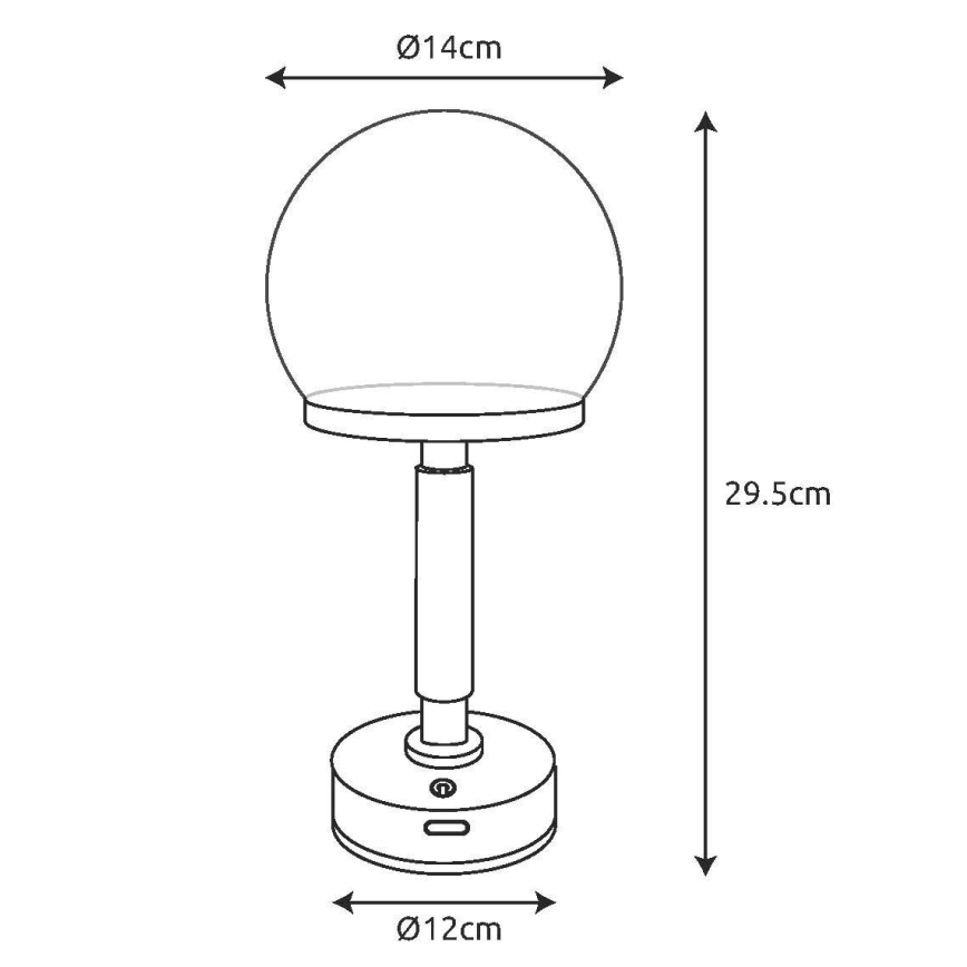 Globo - LED Hämardatav laetav puutetundlik laualamp LED/2,5W/5V 1800mAh 2800K hõbedane