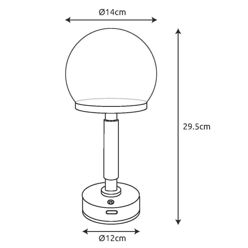 Globo - LED Hämardatav laetav puutetundlik laualamp LED/2,5W/5V 1800mAh 2800K valge