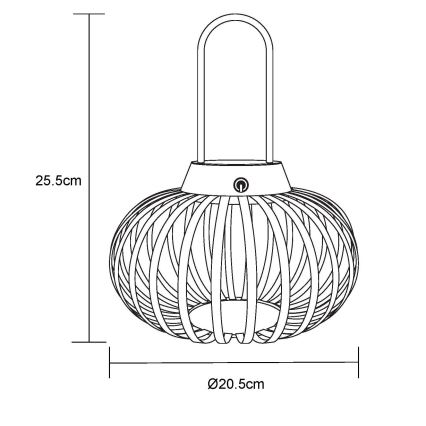Globo - hämardatav, puutetundlik laetav LED-laualamp LED/1W/3,7V 1500 mAh