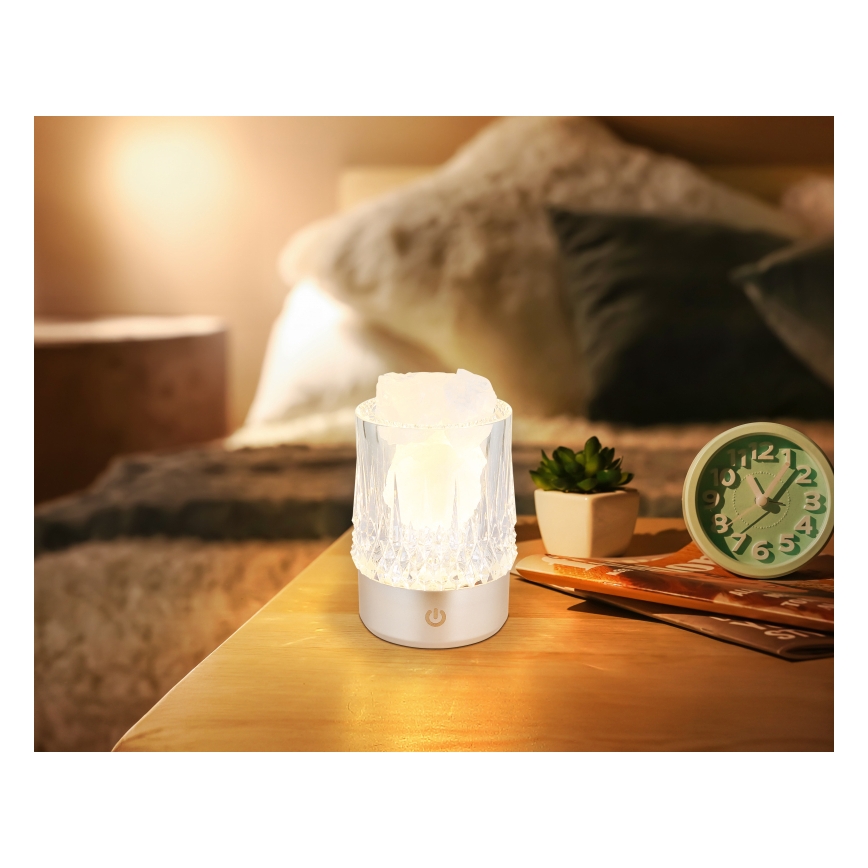 Globo - puutetundlik hämardatav LED-laualamp LED/1W/5V 3000K 1200 mAh, hõbedane